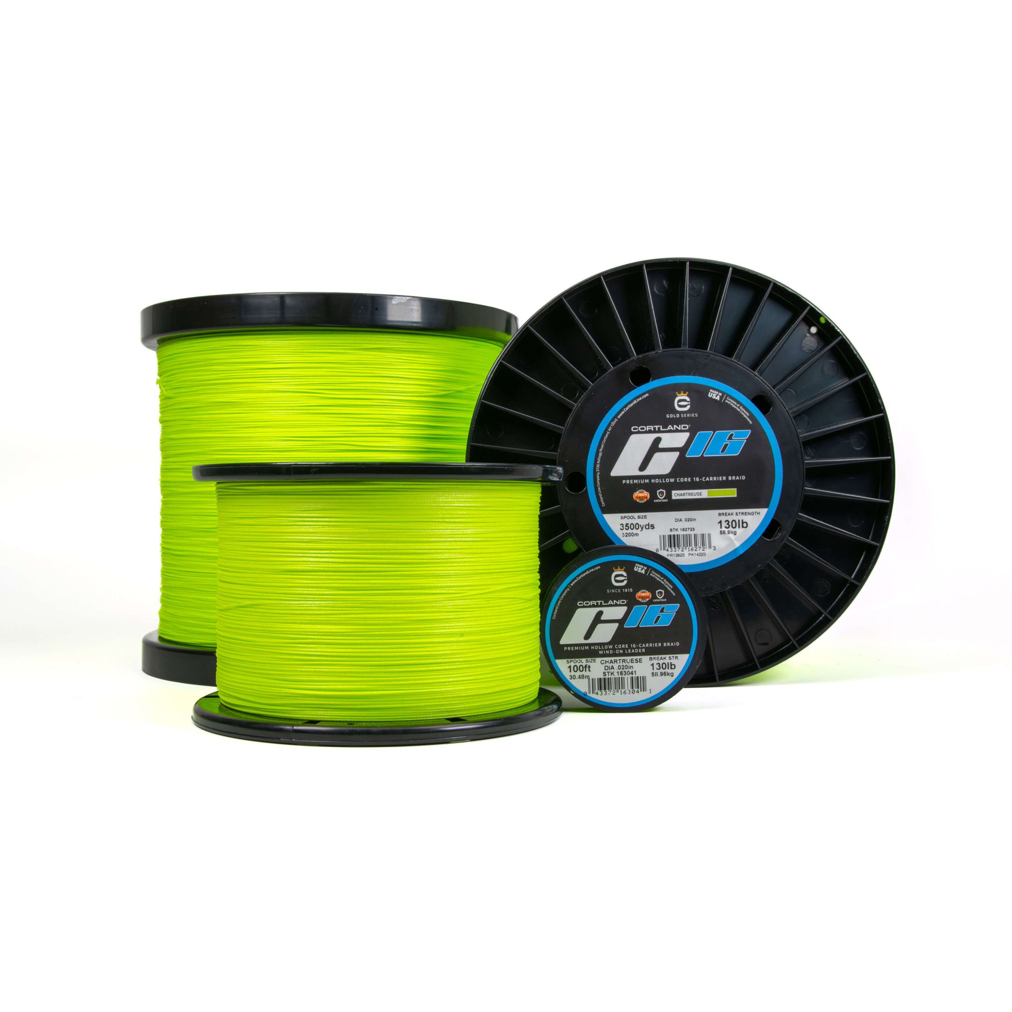 C-16 Chartreuse various spool size options
