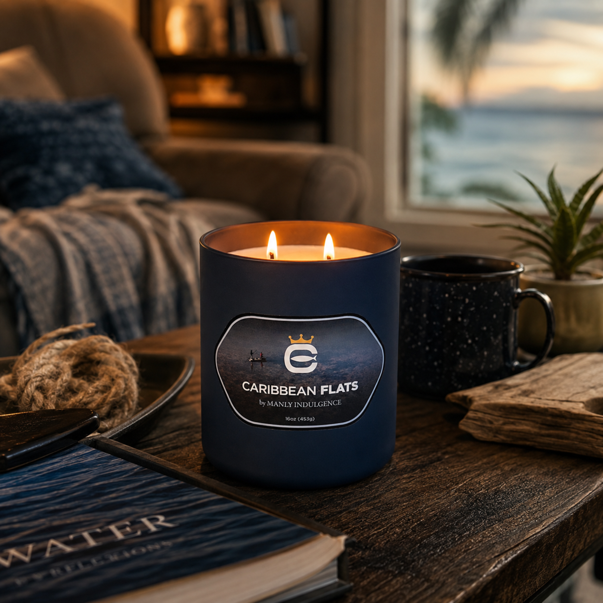 Caribbean Flats, 16oz, Two Wick - Cortland Line® x Manly Indulgence®