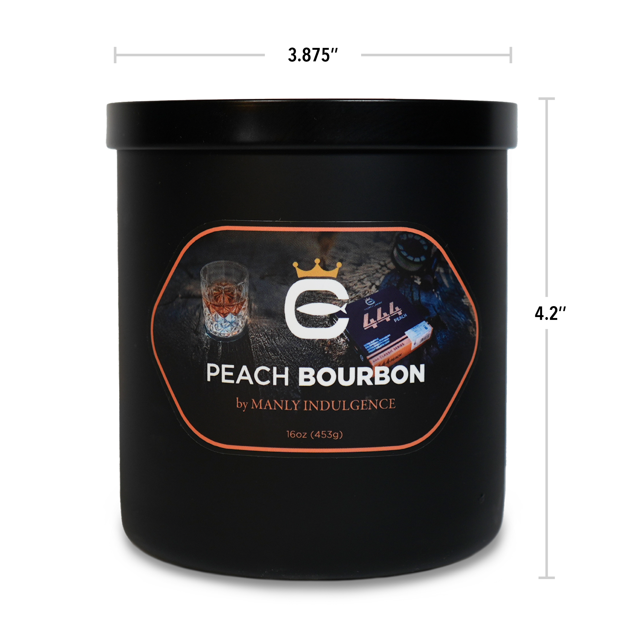 Peach &amp; Bourbon, 16oz, Two Wick - Cortland Line® x Manly Indulgence®