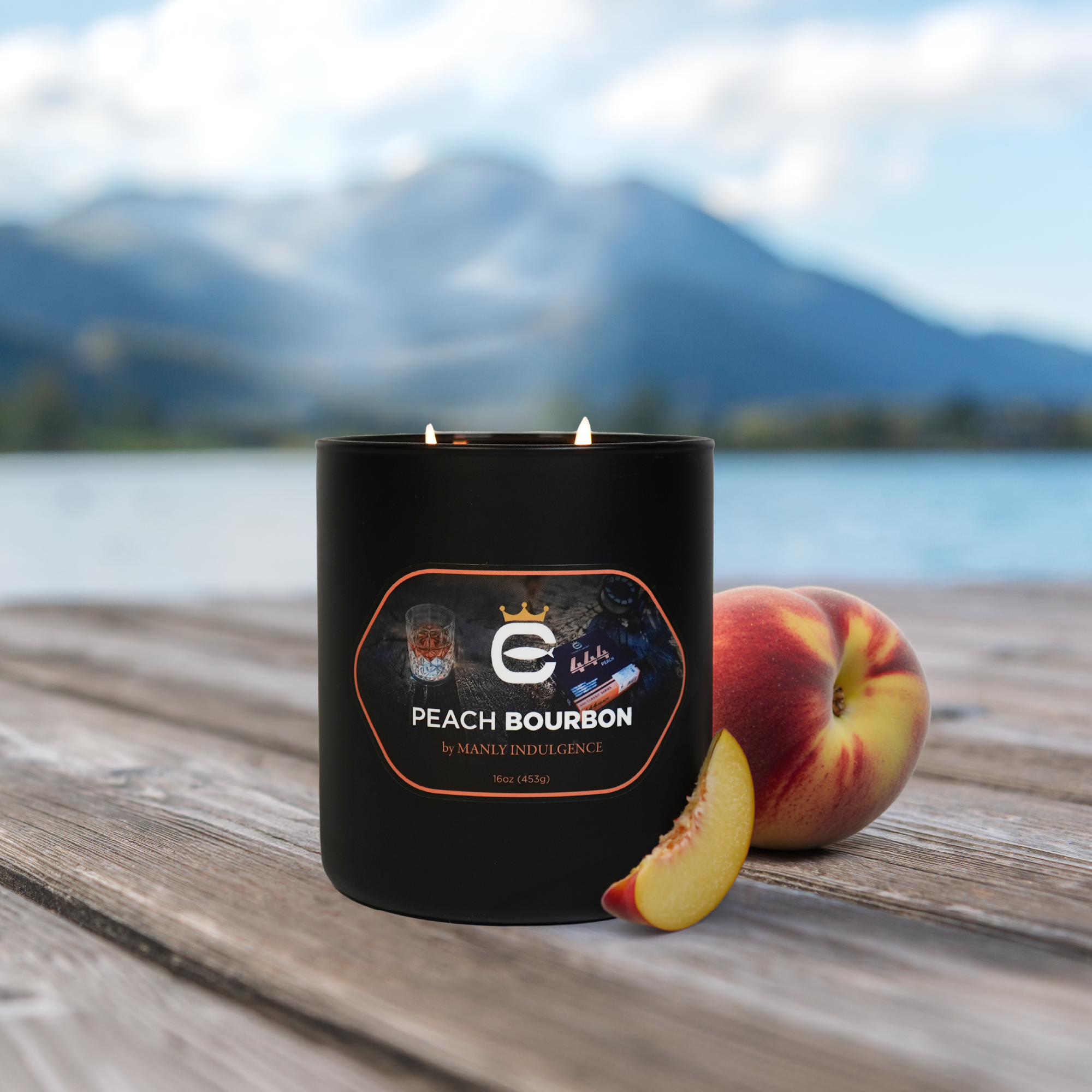 Peach &amp; Bourbon, 16oz, Two Wick - Cortland Line® x Manly Indulgence®